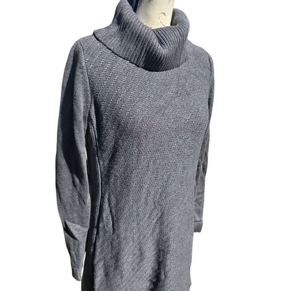 Ann Taylor Turtleneck Sweater Dress in Charcoal Grey Large - Picture 2 of 7